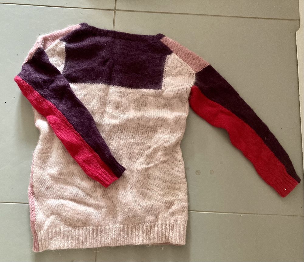 Idealny Sweter Malene birger colorblocks premium welna patchwork L