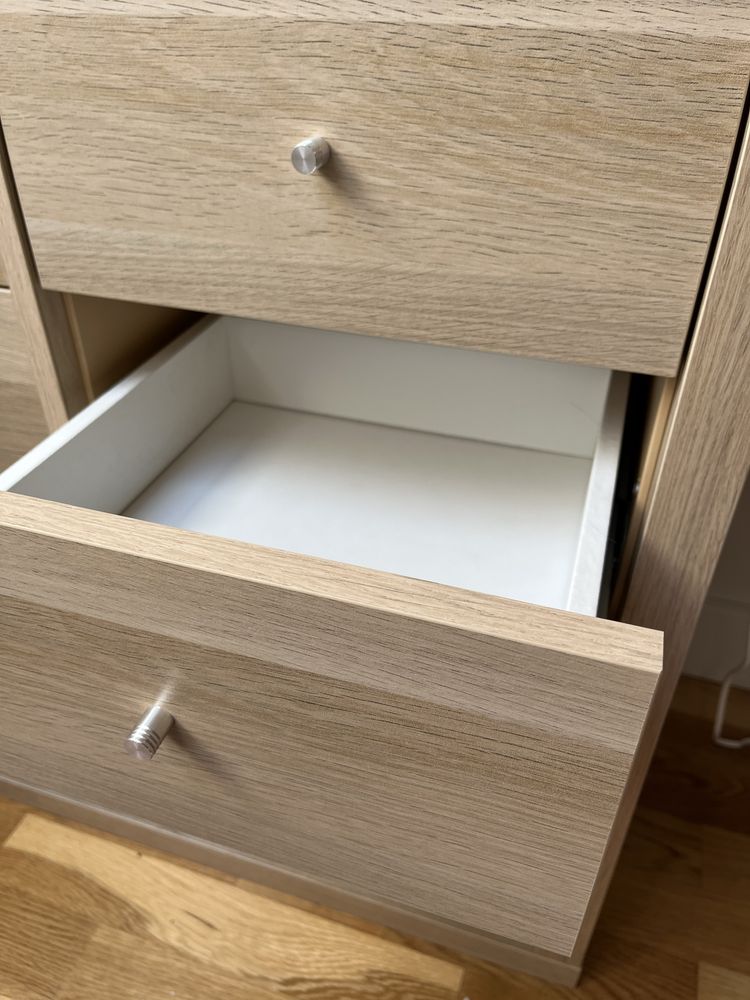 Ikea regał Kallax dąb | szuflady i drzwiczki