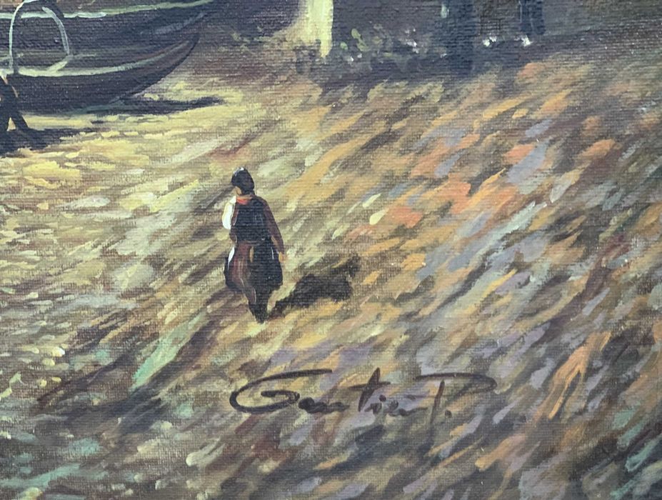 Quadro com pintura a óleo, assinada