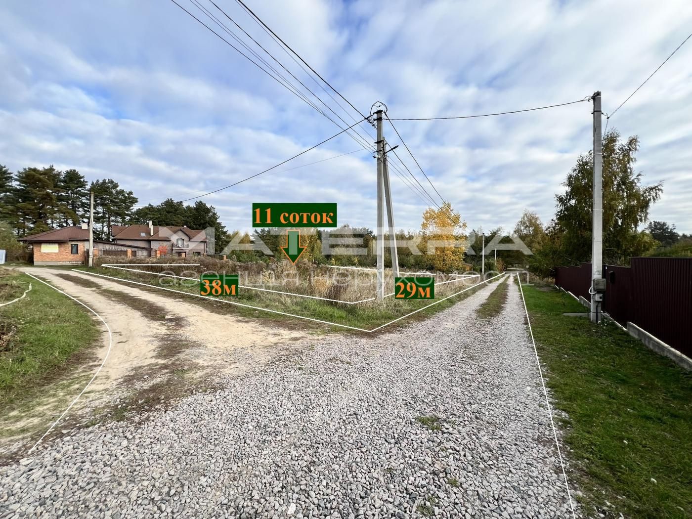 Малютянка-Глеваха продаж кутової ділянки 11 соток
