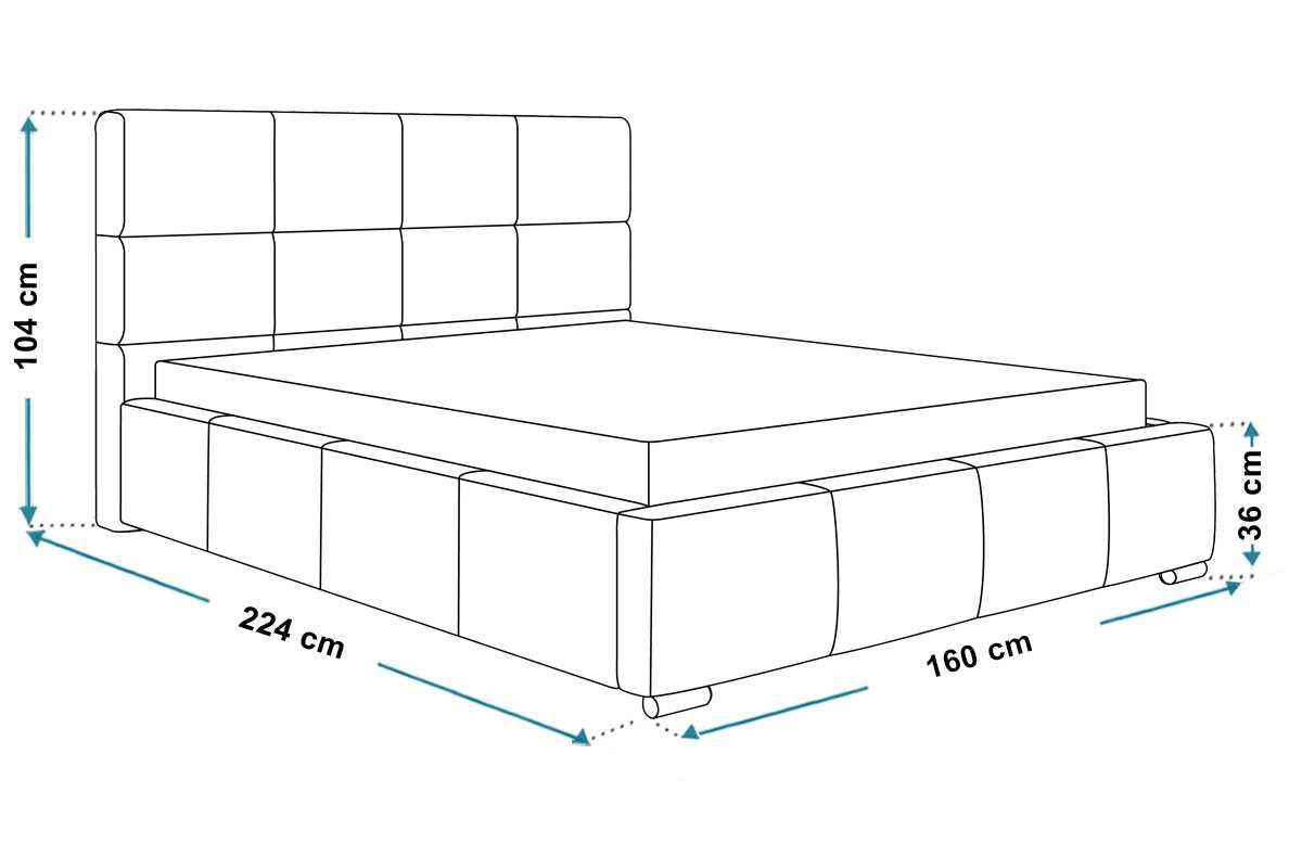 Łóżko tapicerowane LUX 7 140x200 Stelaż + pojemnik na pościel