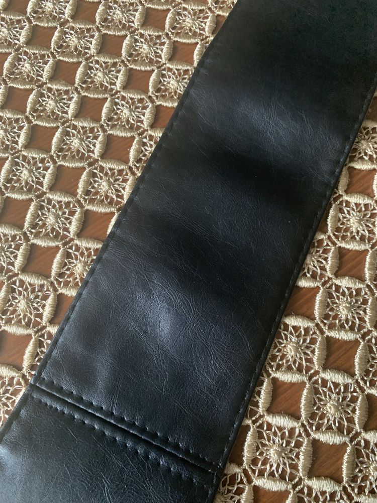 Pasek czarny wiązany długi 220 cm , skórzany