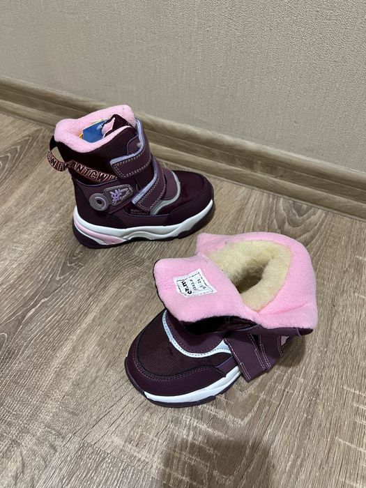 Сапоги зимние чоботи зимові дутики дутікі рожеві tom m 24 25 26