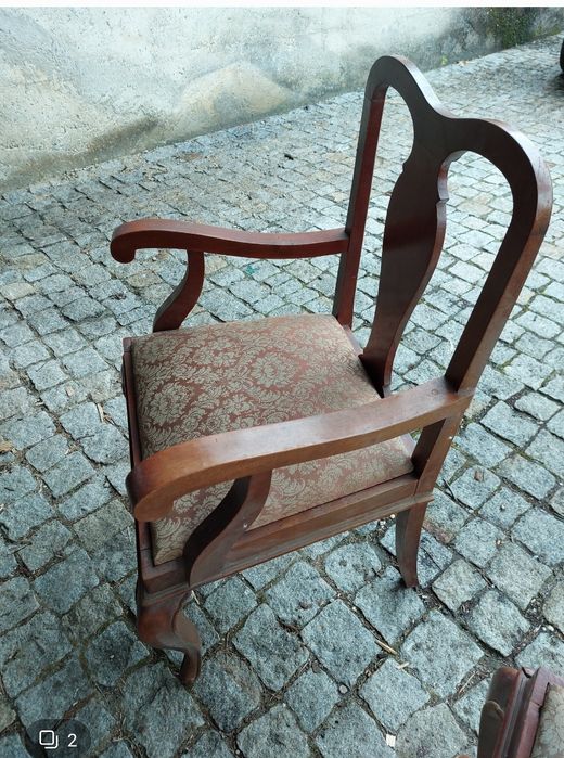 Lote mobília antiga sala jantar e quarto