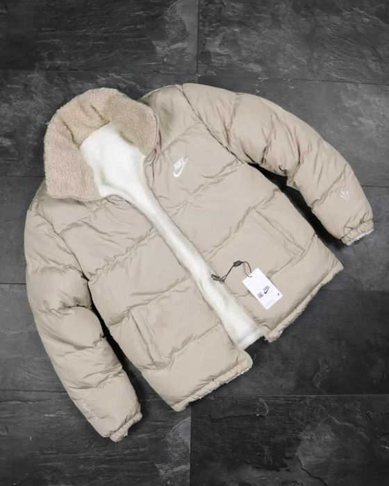 !Двосторонній! Пуховик Nike Nocta Beige White XS S M L XL XXL куртка