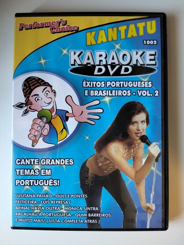 4 DVDs de karaoke Português e Brasileiro
