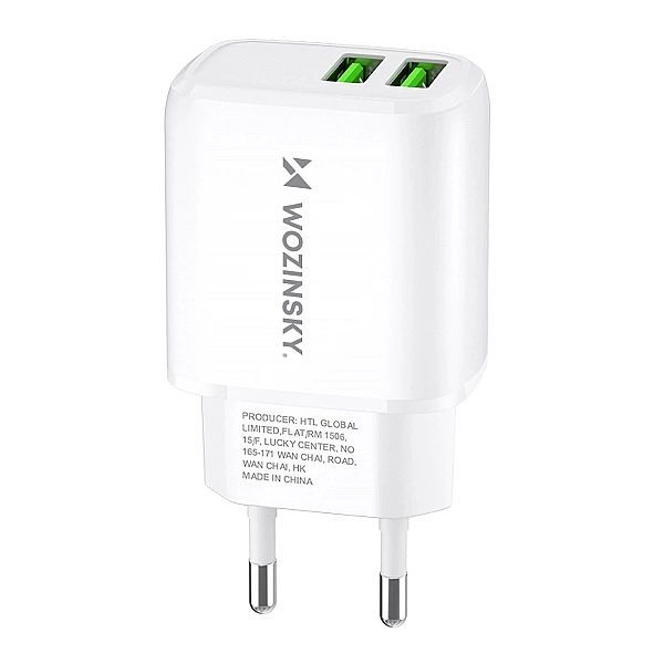 Ładowarka sieciowa Wozinsky Cuwcw 2,4a 2 x Usb-a - biała