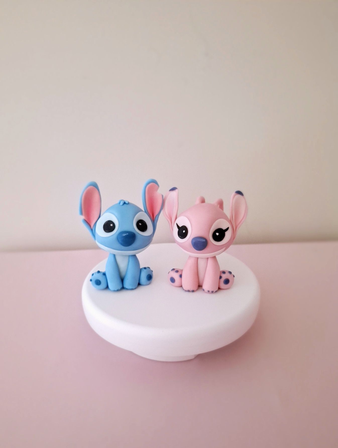 Stitch angel duży zestaw figurka z masy cukrowej na tort