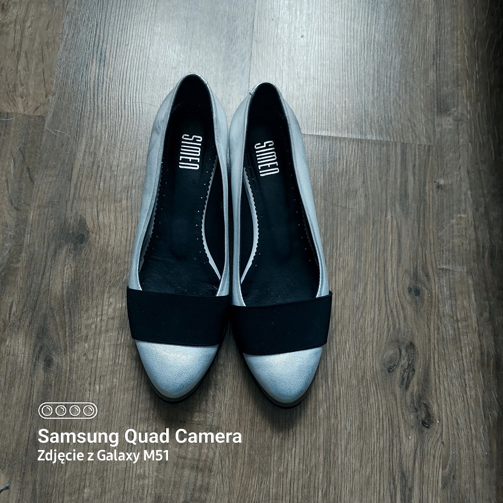 Buty srebrne r.38 skóra