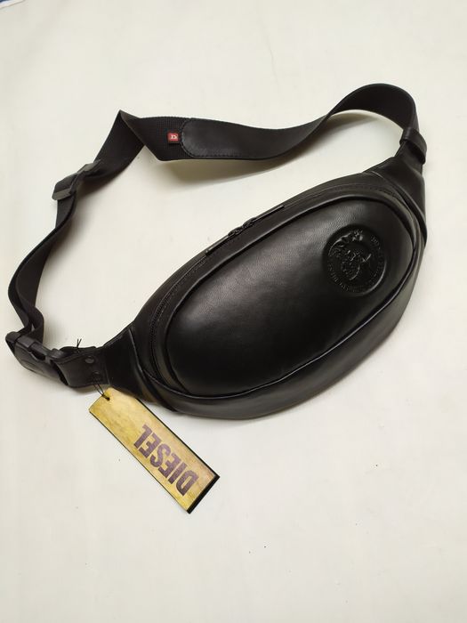 Сумка мужская кожаная, бананка DIESEL