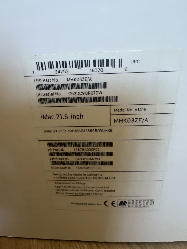 iMac 21,5 z 16 GB RAM COREL 20