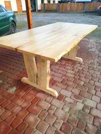 Stół drewniany klejony z litego drewna jesionowego naturalny