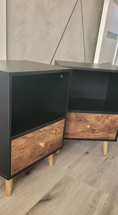 Szafki nocne stolik z szufladami loft skandynawski