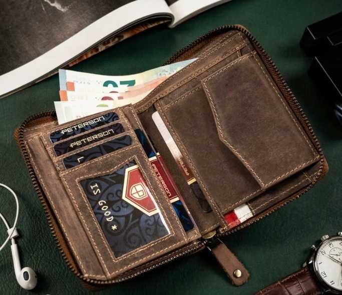 Portfel duży męski skórzany z orłem patriotyczny prezent