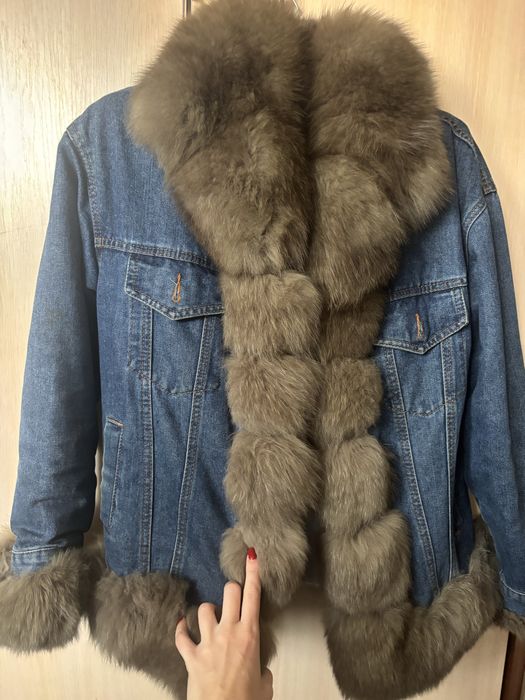 Куртка парка джинсова з натуральним хутром