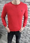 POLO RALPH LAUREN czerwona bluza z granatowym logo r. L