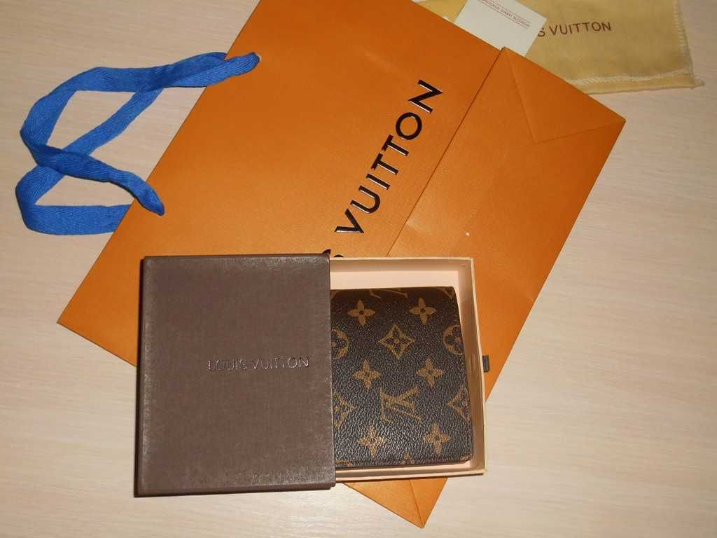 Louis Vuitton portmonetka Czarny portfel męski skóra 43-22