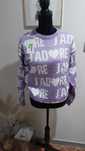 Lila sweter fioletowy serduszka s m l