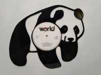 Silhueta decorativa Panda feita de um disco de vinil LP