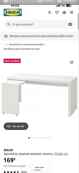 Secretária branca do Ikea