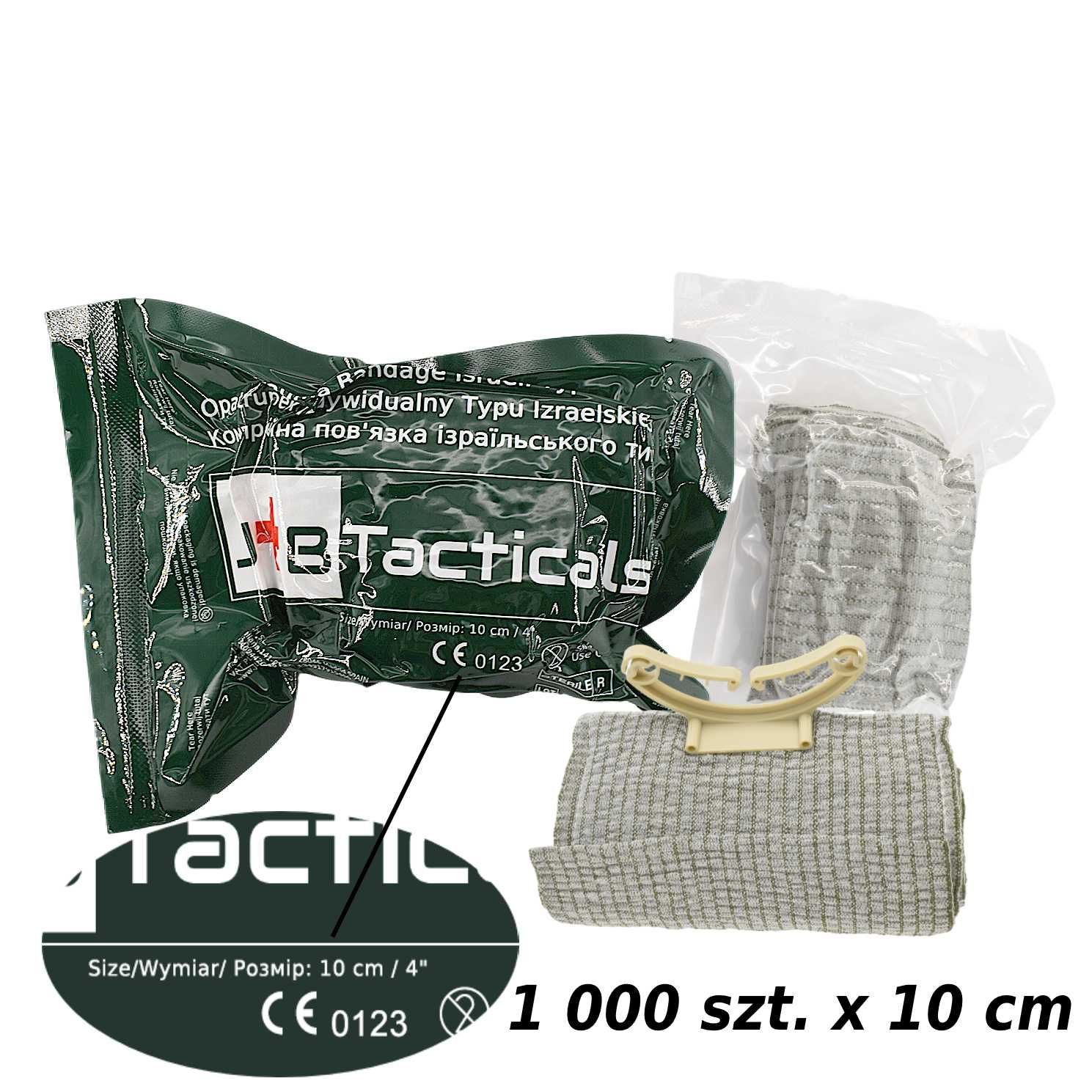 1000 x Bandaż Izraelski 10 cm JB TACTICALS trauma bandage opatrunek 4"