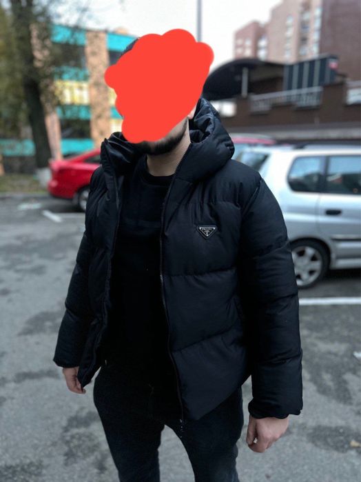 РАСПРОДАЖА -40%! Мужская куртка Prada осень/зима пуховик черный люкс