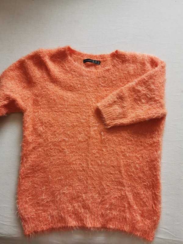 Sweter damski moher nowy 38 łososiowy pomarańczowy