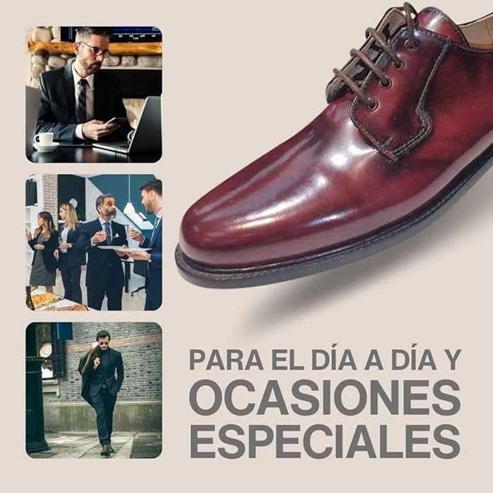 NOVO - Sapato Pele Couro cor Bordô (Homem - 41)