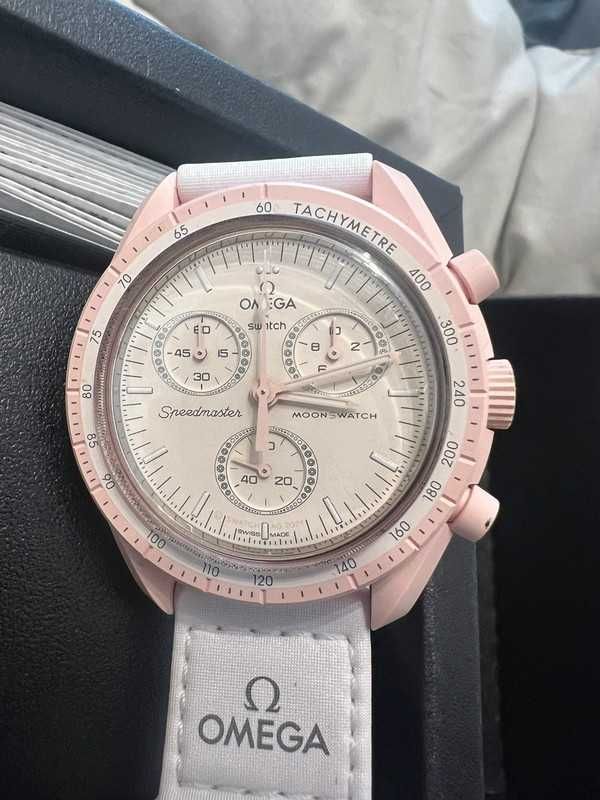 Venus SO33P100 by Omega x Swatch - Coral Pink Celestial Design