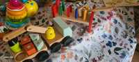 Zestaw zabawek drewnianych Ikea przebijanka I dźwig