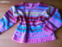 ADAMS - sweter dziewczęcy w kolorowe paski 122