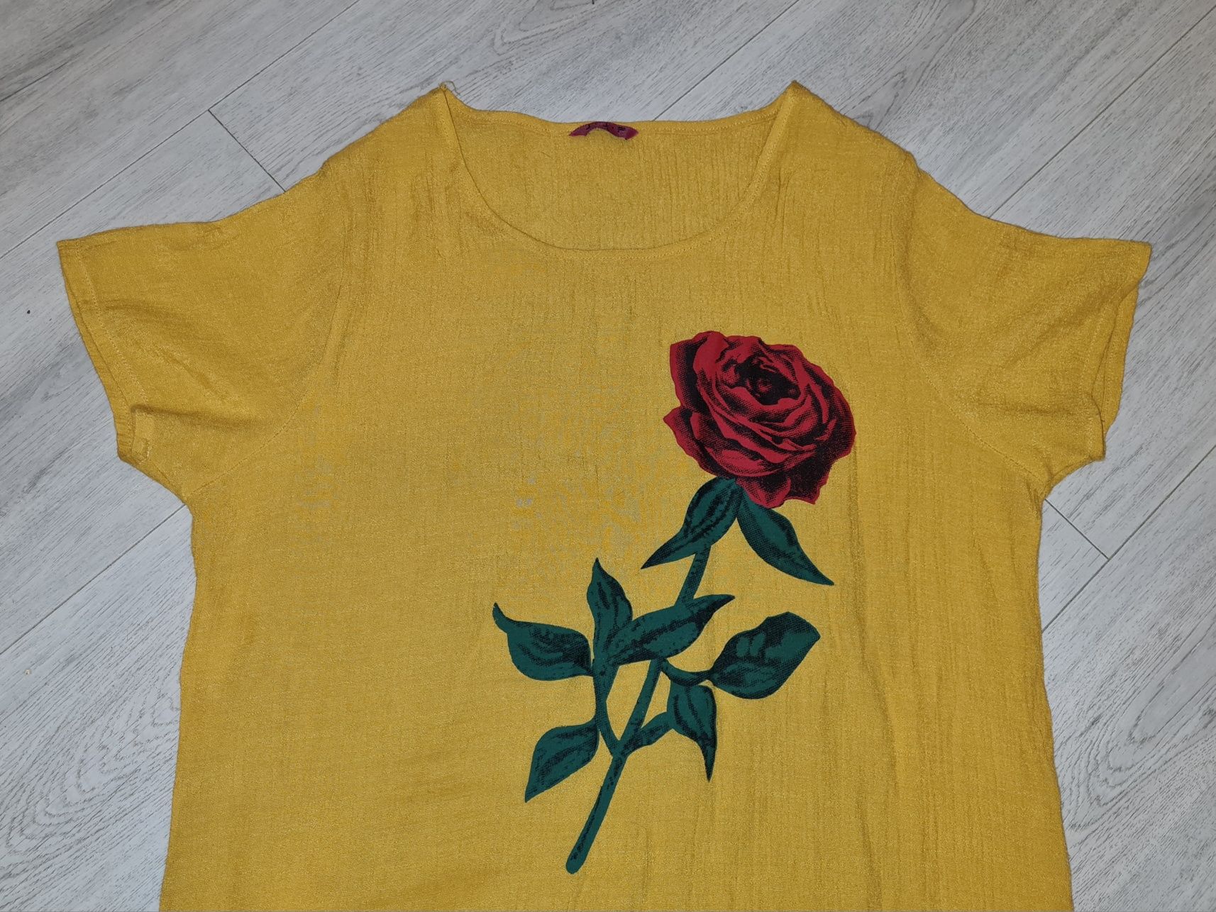 Bluza damska róża musztardowe rozm XL/42
