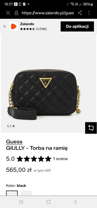 Torebka Guess oryginalna czarna GIULLY