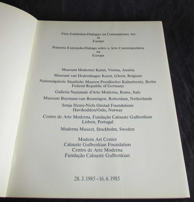 Livro Exposição Diálogo Gulbenkian Arte 1985