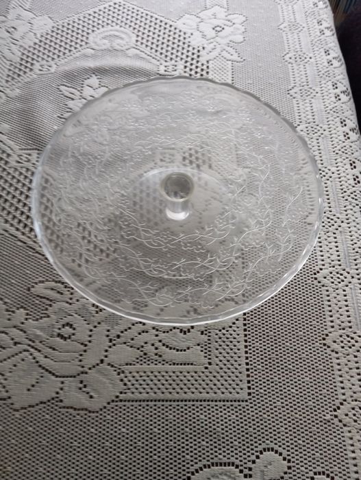 Patera na ciasto tort szklaną ozdobna