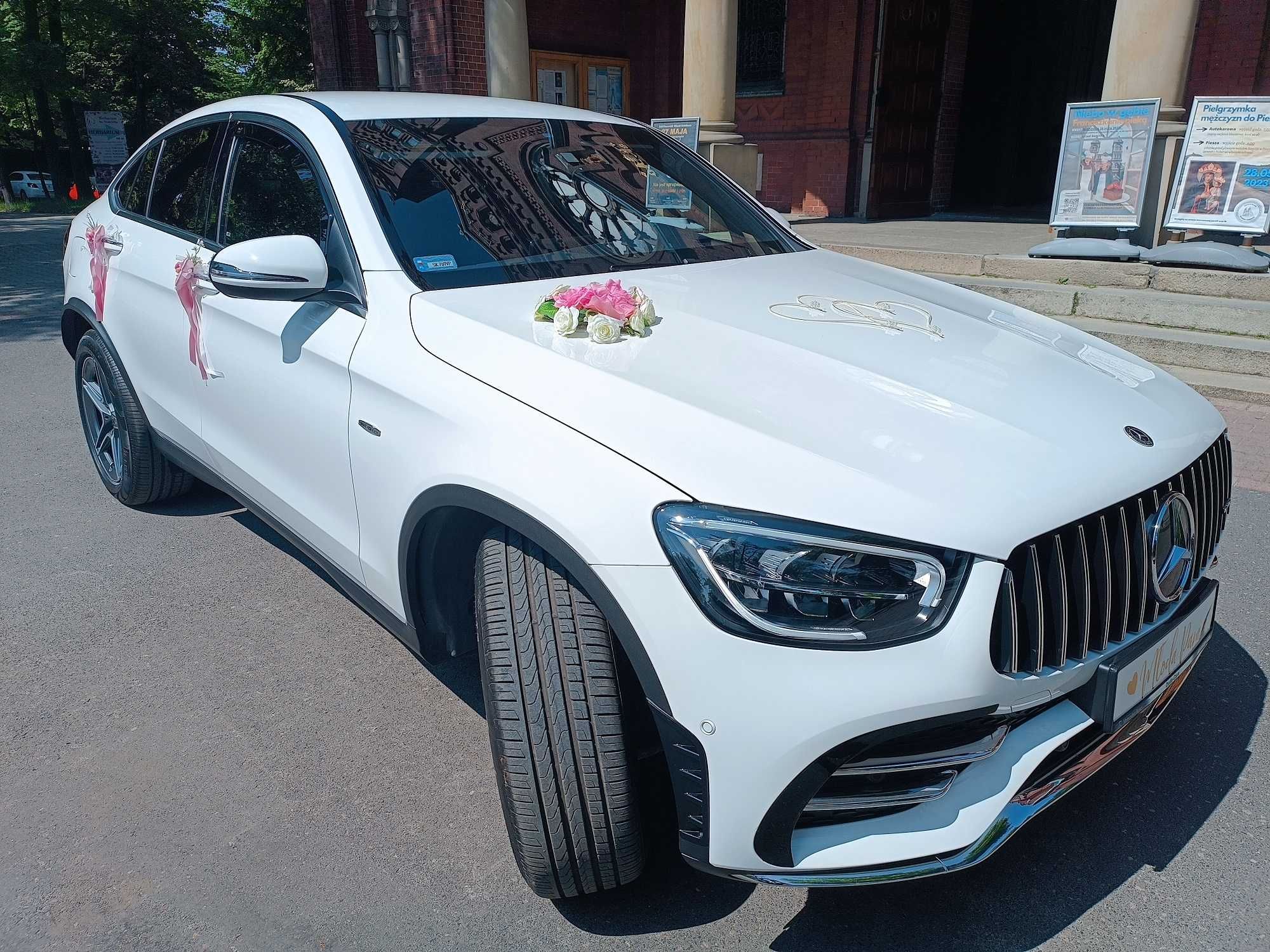 Samochód, auto do ślubu. Mercedes GLC Coupe  pakiet AMG.