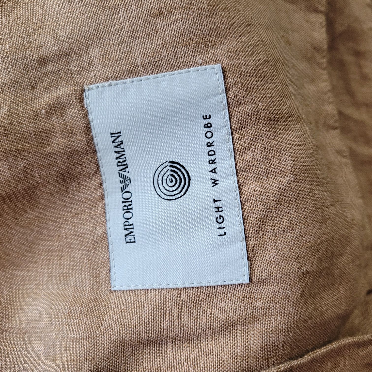 Marynarka męska lniana beż podszewki Armani