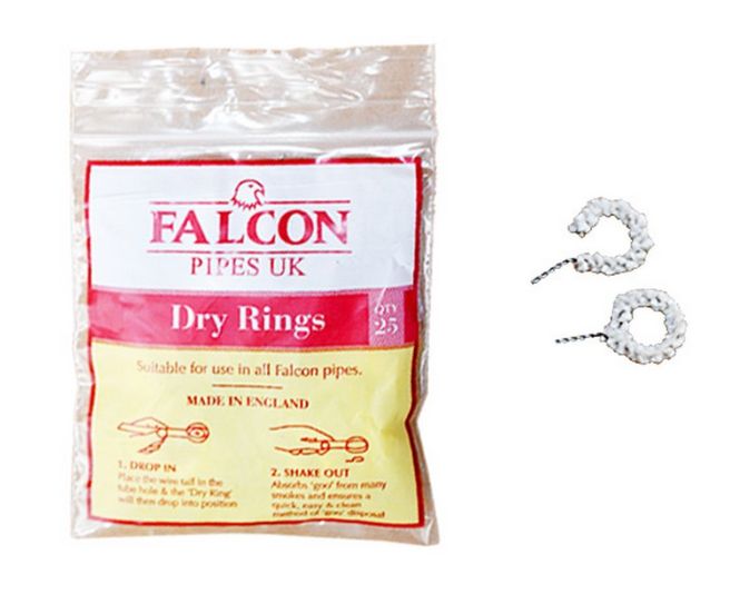 Filtry bawełnowe FALCON do fajek - 25 sztuk, 18 mm