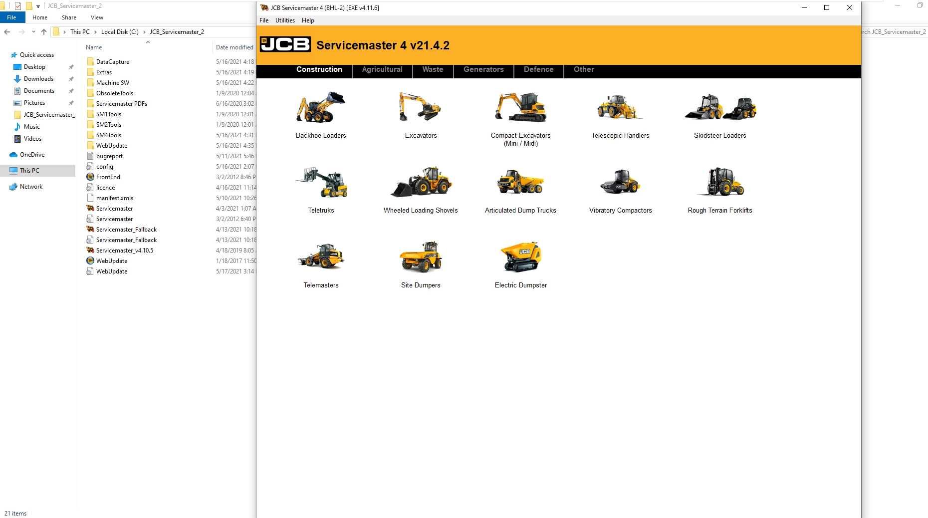 Interfejs diagnostyczny JCB + Laptop Koparko Ładowarki SERWISÓWKA 2022