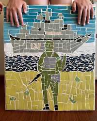 Картина «русский военный корабль…» мозаїка кераміка