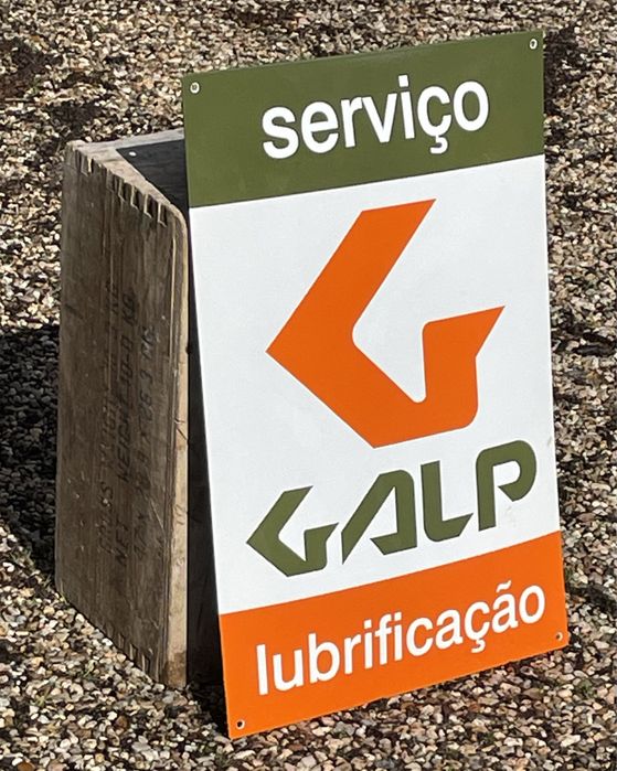 Placa esmaltada GALP SERVIÇO 60x40cm
