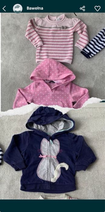 86 zestaw 3 bluz bluzeczki ubranka paka