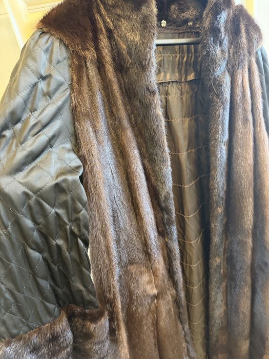 Casaco de vison genuino castanho