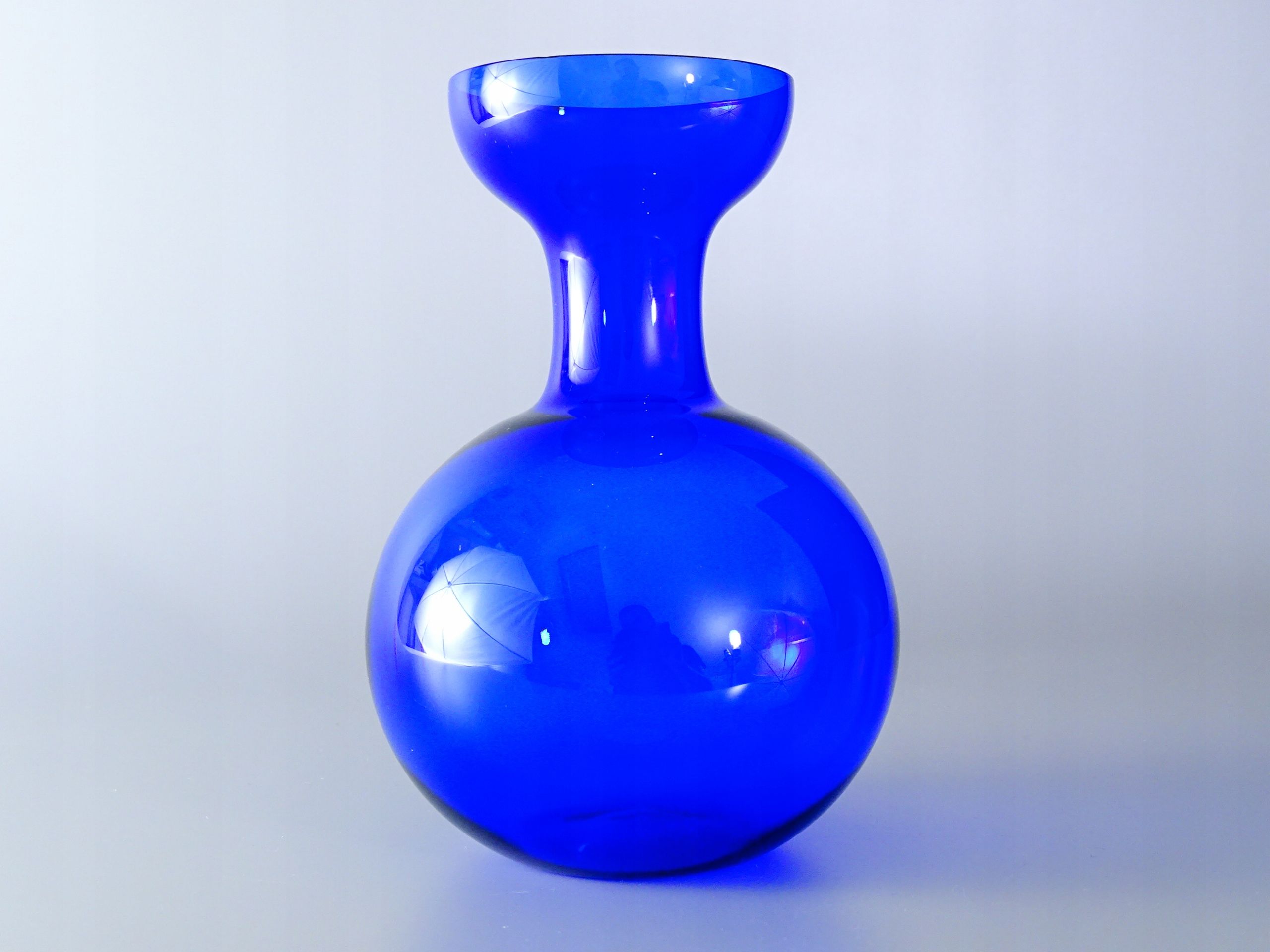 lata 70 piękny designerski dmuchany wazon szklany