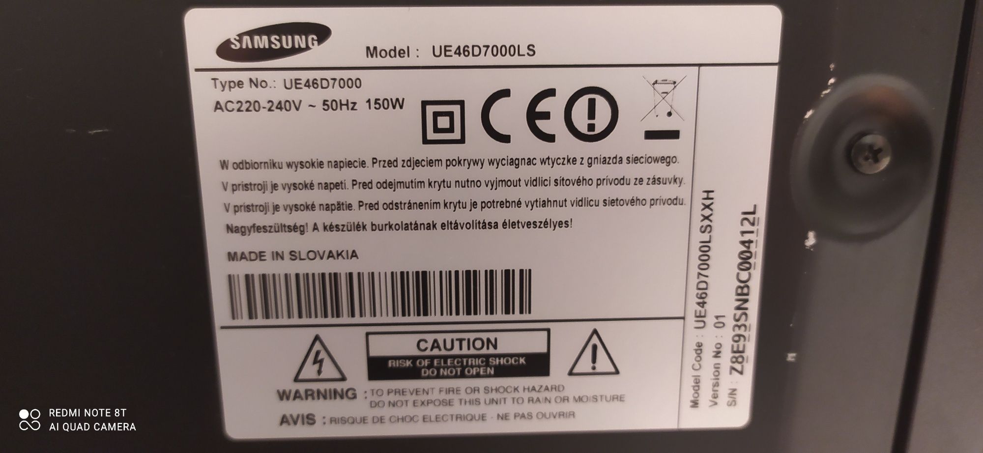 Telewizor 46" LED Samsung UE46D7000LS plus dekoder DVB-2 HEVC.
