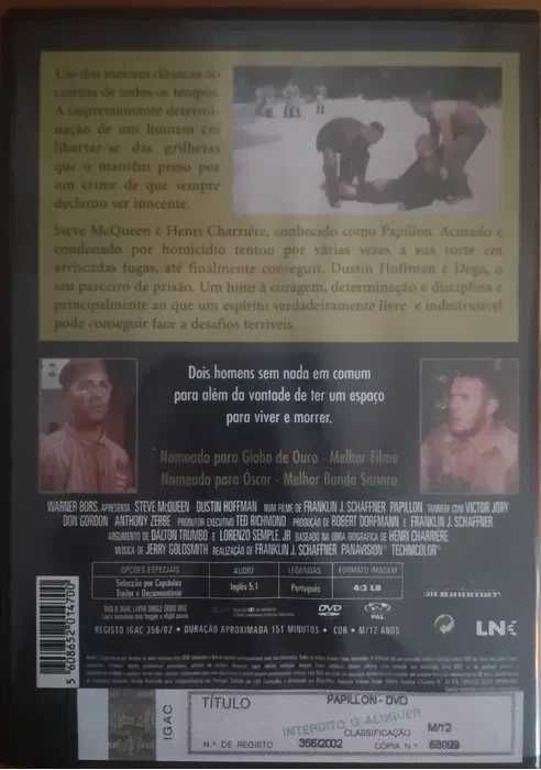 DVD "PAPILLON" de Franklin J. Schaffner