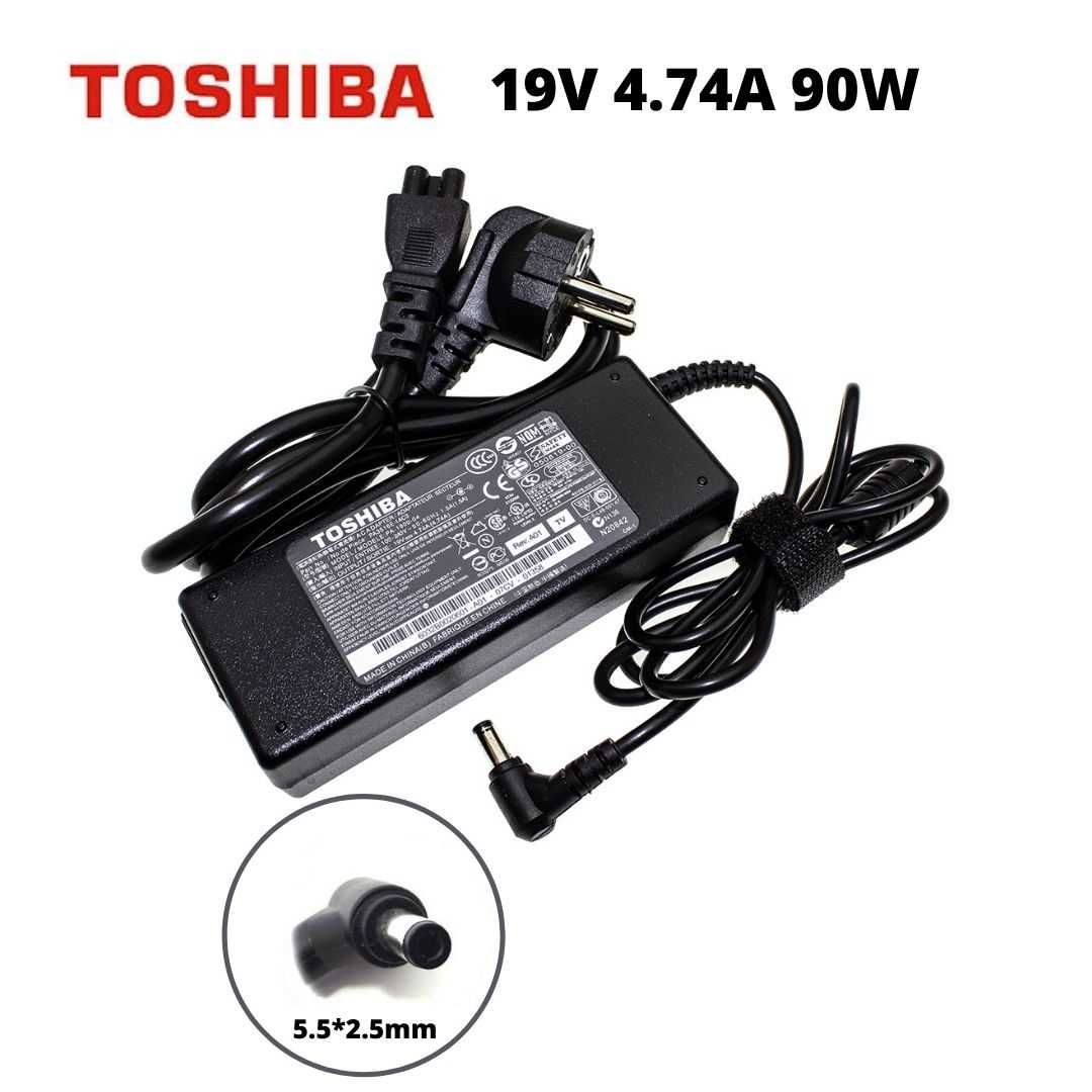 Блок питания для ноутбука Toshiba 19V 4.74A 90W + сетевой кабель