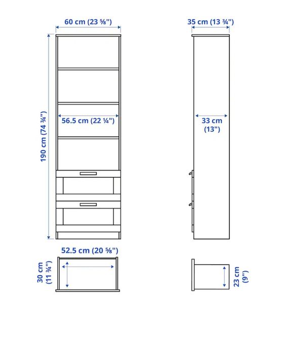 Regał biały 60x190 cm