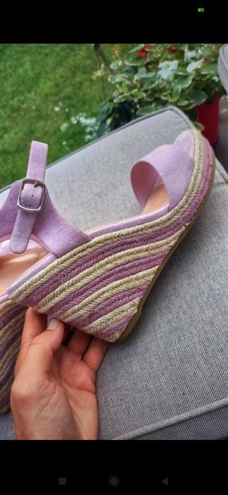 Nowe sandałki koturny espadryle CCC 40 lila