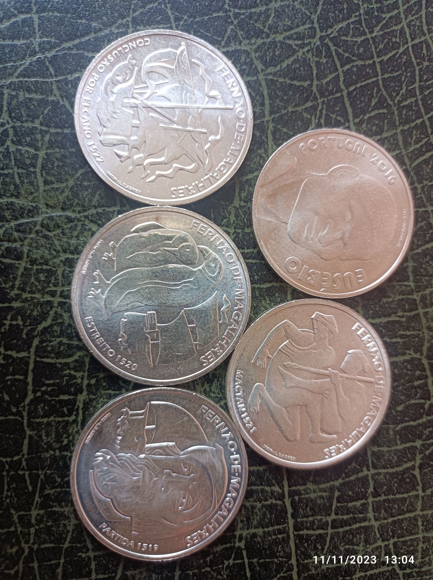 5 moedas de 7,50€ comemorativas